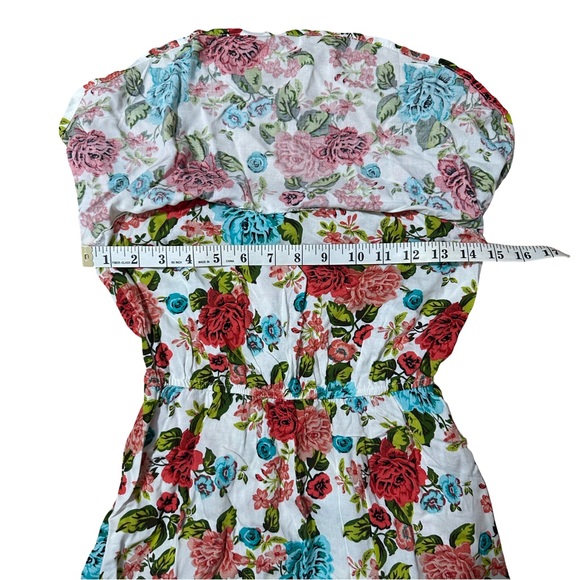 Bluenotes Floral Ruffle Overlay Mini Dress A-Line White S - Picture 3 of 6